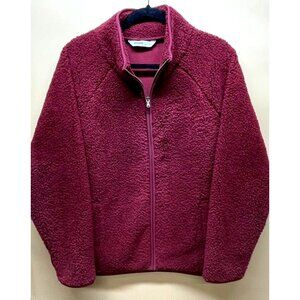 Sonoma Full Zip Fleece Jacket Women's Large Light Weight Warm 100% Polyester